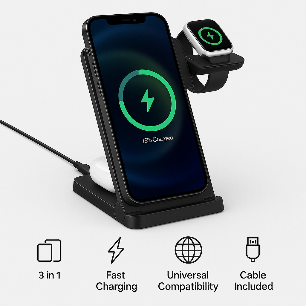 Voltex Wireless 3 in 1 Charging Station